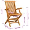 vidaXL Chaises de jardin avec coussins rouge bordeaux lot de 4 Teck