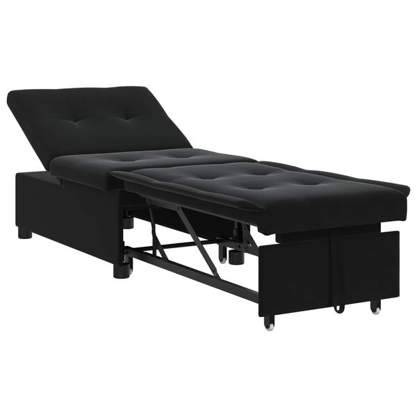 vidaXL Canap&eacute;-Lit Noir 194 x 67 x 82 cm Velours