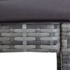 vidaXL Meuble de bar de jardin 7 pcs et coussins R&eacute;sine tress&eacute;e Gris