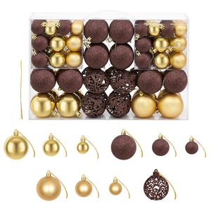 vidaXL Ensemble de boules de No&euml;l 100 pcs 3/4/6 cm Marron/Bronze/Dor&eacute;