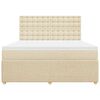 vidaXL Sommier &agrave; lattes de lit avec matelas Cr&egrave;me 180x200 cm Tissu