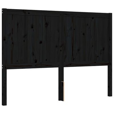 vidaXL Cadre de lit sans matelas noir 140x190 cm bois de pin massif