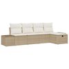 vidaXL Ensemble de canap&eacute; de jardin 5 pc Beige polyrotin