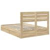 vidaXL Lit de Rangement Ch&ecirc;ne Sonoma 140 x 190 cm Bois d'ing&eacute;nierie