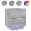 vidaXL Armoires de chevet et lumi&egrave;res LED 2 pcs sonoma gris