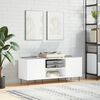 vidaXL Armoire &agrave; disques blanc 121x38x48 cm bois d'ing&eacute;nierie