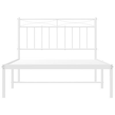 vidaXL Cadre de lit métal sans matelas et tête de lit blanc 107x203 cm