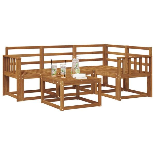 vidaXL Ensemble de canap&eacute;s d'ext&eacute;rieur 5 pcs Naturel