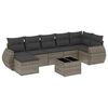 vidaXL Salon de jardin 8 pcs avec coussins gris r&eacute;sine tress&eacute;e