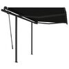 vidaXL Auvent manuel r&eacute;tractable avec poteaux 3x2,5 m Anthracite