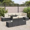 vidaXL Ensemble de canap&eacute; de jardin avec coussin 9 pcs Noir et cr&egrave;me
