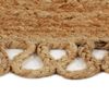 vidaXL Tapis tress&eacute; avec bord ondul&eacute; 150 cm Jute Rond