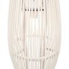 vidaXL Lampe suspendue Blanc Osier 40 W 27x68 cm Ovale E27