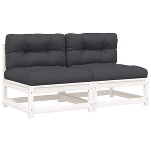 vidaXL Canap&eacute;s de jardin sans accoudoirs coussins 2pcs bois massif pin