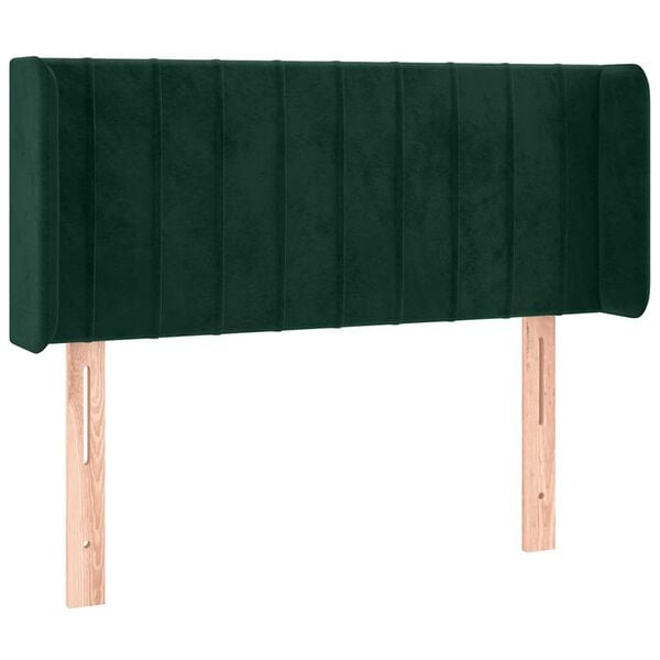 vidaXL T&ecirc;te de lit &agrave; LED Vert fonc&eacute; 93x16x78/88 cm Velours