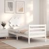 vidaXL Cadre de lit sans matelas blanc bois massif
