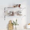vidaXL &Eacute;tag&egrave;res murales 2 pcs 75x30 cm argent&eacute; acier inoxydable