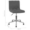 vidaXL Chaise pivotante de bureau Gris fonc&eacute; Velours