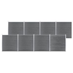 vidaXL Cl&ocirc;ture de jardin WPC 1391x186 cm Gris