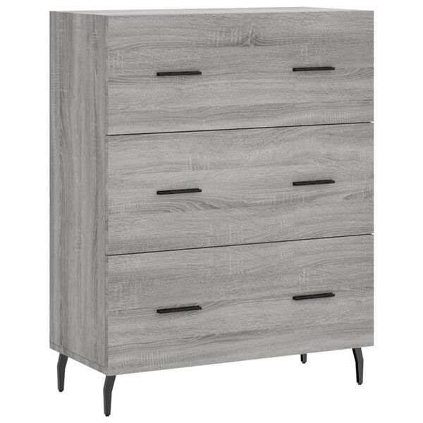 vidaXL Buffet sonoma gris 69,5x34x90 cm bois d'ing&eacute;nierie