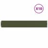 vidaXL Bordures pelouse 10pcs vert olive 15x103cm acier lamin&eacute; &agrave; froid