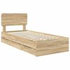 vidaXL Cadre de lit Ch&ecirc;ne Sonoma 100 x 200 cm Bois d&rsquo;ing&eacute;nierie