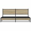 vidaXL Cadre de lit en m&eacute;tal sans matelas ch&ecirc;ne sonoma 193x203 cm