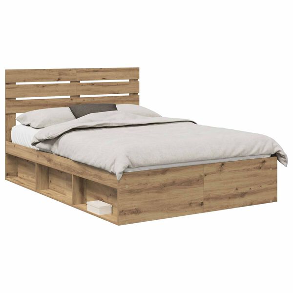 vidaXL Cadre de lit Ch&ecirc;ne artisan 150 x 200 cm Pin massif