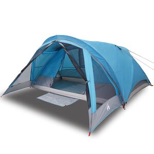 vidaXL Tente de camping de cabine 4 personnes bleu imperm&eacute;able