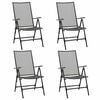 vidaXL Chaises pliantes en maille, lot de 4, acier anthracite