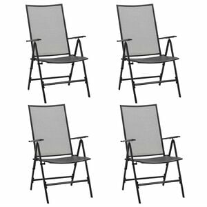 vidaXL Chaises pliantes en maille, lot de 4, acier anthracite