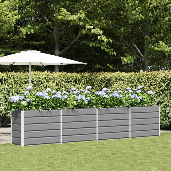 vidaXL Jardini&egrave;re Gris clair 480 x 50 x 45 cm Acier galvanis&eacute;