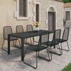vidaXL Ensemble &agrave; manger de jardin 7 pcs PVC r&eacute;sine tress&eacute;e noir