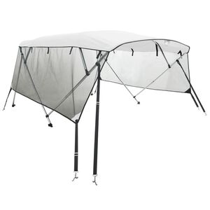 vidaXL Toit bimini &agrave; 4 arceaux parois en maille 243x(230-244)x137 cm