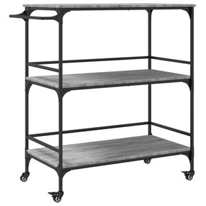 vidaXL Chariot de cuisine sonoma gris 100,5x50x105cm bois d'ing&eacute;nierie
