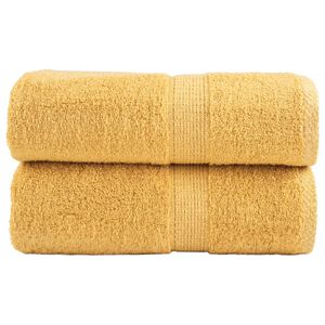 vidaXL Serviettes de toilette premium SOLUND 2 pi&egrave;ces Or 30x30 cm