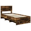 vidaXL Cadre de lit Ch&ecirc;ne fum&eacute; 90 x 200 cm Bois d'ing&eacute;nierie