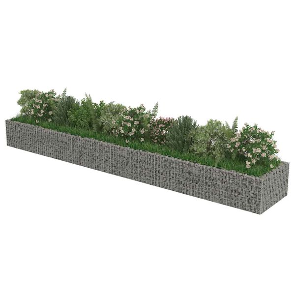vidaXL Lit sur&eacute;lev&eacute; &agrave; gabion Acier galvanis&eacute; 540x90x50 cm