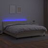 vidaXL Sommier &agrave; lattes de lit avec matelas et LED Cr&egrave;me 180x200 cm