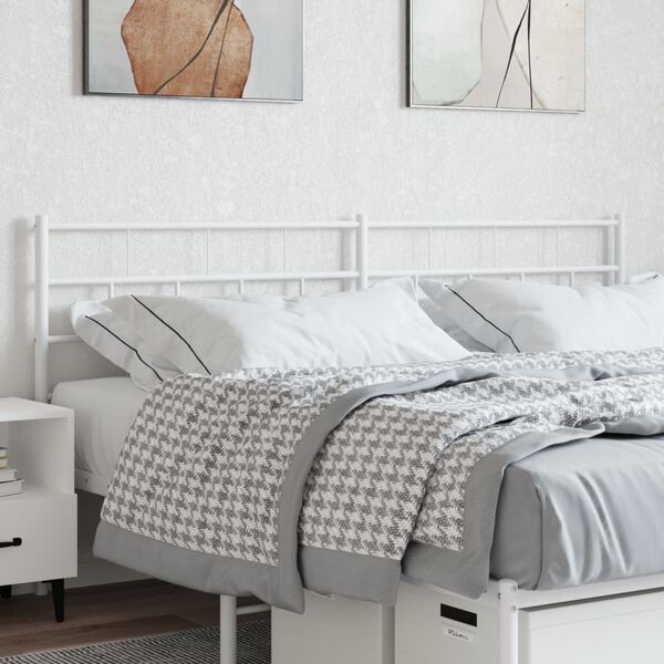 vidaXL T&ecirc;te de lit de remplacement m&eacute;tal blanc 200 cm