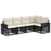 vidaXL Ensemble de canap&eacute; de jardin 5 pc Noir et blanc cr&egrave;me polyrotin