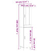 vidaXL Buffet haut Ch&ecirc;ne fum&eacute; 34,5x34x180 cm Bois d'ing&eacute;nierie