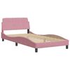 vidaXL Cadre de lit avec LED sans matelas Hanko rose 100x200 cm velours