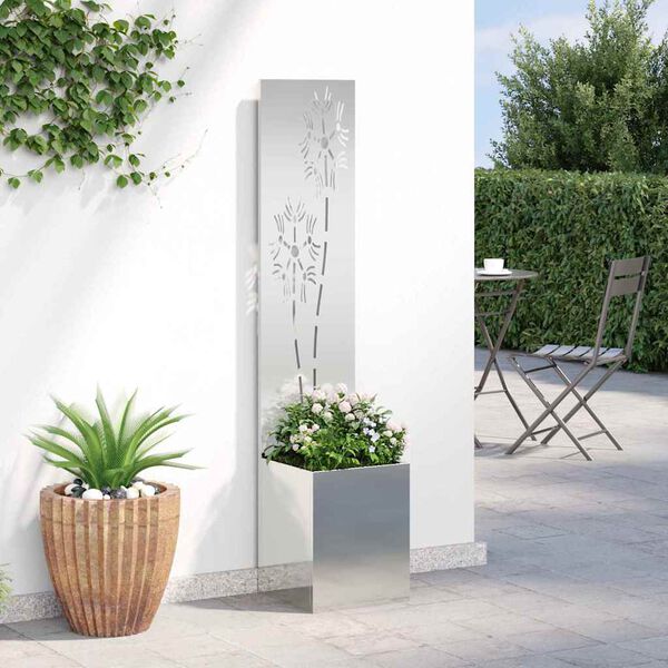 vidaXL Écran de confidentialité de jardin Floral Argenté 32 x 140 cm