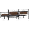 vidaXL Cadre de lit en m&eacute;tal sans matelas ch&ecirc;ne marron 200x200 cm