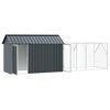 vidaXL Cage pour oiseaux avec stockage Anthracite 416,5 x 103 x 142 cm