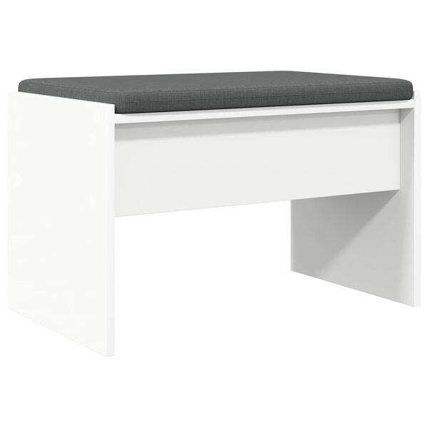 vidaXL Banc d'entr&eacute;e avec coussin Blanc 63 x 38 x 40 cm