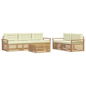 vidaXL Ensemble de canap&eacute;s d'ext&eacute;rieur 6 pc Blanc et cr&egrave;me