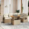vidaXL Salon de jardin avec coussins 6 pcs beige r&eacute;sine tress&eacute;e