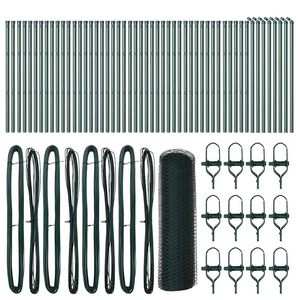 vidaXL Fixation au sol hexagonale 100 x 0,5 m Acier recouvert de PVC